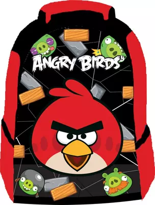 Рюкзак школьный "ANGRY BIRDS" 43*31*15,5см, полиэстер, красн./черн., Centrum — 229907 — 1