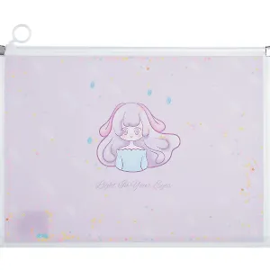 Папка на молнии А4 "Девочка" пластик, с расширением, сыпуч.блестки, ассорти