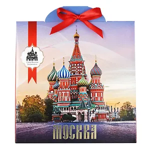 Конфеты Темный марципан с гранатовой начинкой, Москва (коробка-сумочка), 112г