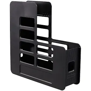 Лоток для бумаг вертикальный TECHNO, черный 75мм, Erich Krause