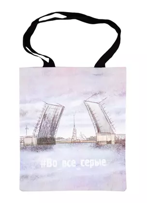 Сумка СПб Во все серые (мост) (цветная) (текстиль) (40х32) (СК2020-69) — 2831461 — 1