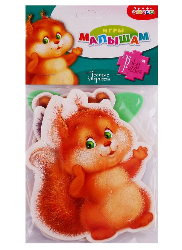 Мягкий пазл «Лесные зверята», 4 пазловые фигурки, Дрофа-Медиа 2723172 — 1