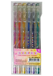 Ручки гелевые Crown, 6 цветов 1 мм