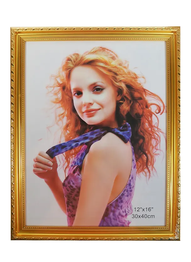 Фоторамка пластик 30*40 "Желтая резная", Xianju Maojia   233137 — 1