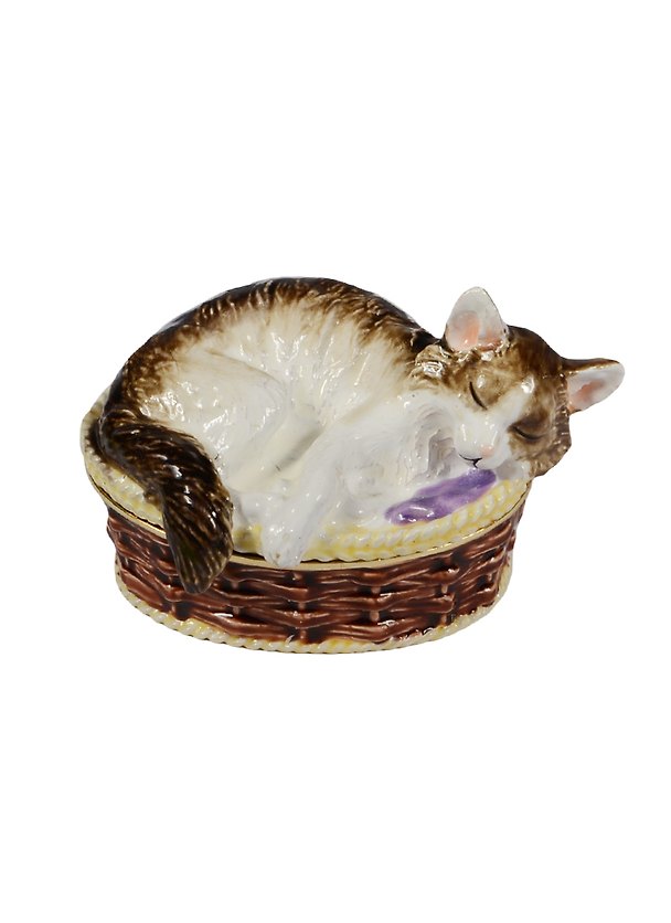 Шкатулка Кот в корзине (BP2525K1) 2522674 — 1