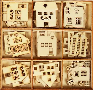 Набор деревян. эл. /кор. Домики (45эл/уп) (11-02717-L5) 2532580