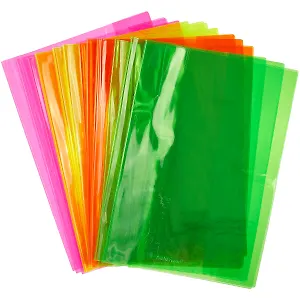 Обложки для контурных карт, атласов и тетрадей А4 "Glossy Neon", 12 штук