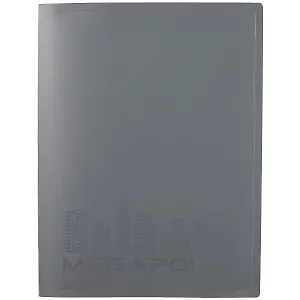 Папка 4кольца А4 "MEGAPOLIS" 24мм, пластик, серый, Erich Krause