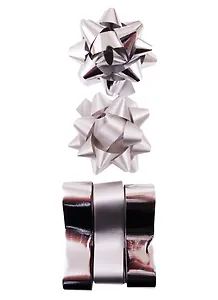 Набор для упаковки Серебряный микс 3 ленты (2м), 2 банта