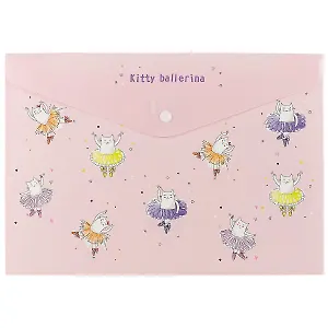 Папка-конверт на кнопке «Kitty Ballerina», А4