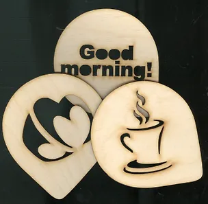 Набор подставок трафареты Кофе-5 (90мм) (3 шт) (13883) (упаковка) 2373964