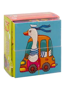 Умные кубики в поддончике. 4 штуки. Кто на чем едет?