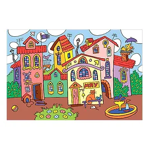 Набор для творчества LORI Картина по номерам для малышей Разноцветный город