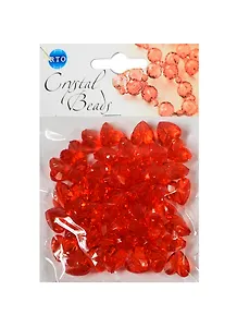 Набор бусин Кристальная игра Сердечки красные (CRP062) (упаковка)
