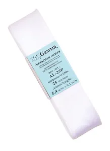 Лента атласная ТМ Gamma 25мм ( 1 ) AL-25P 5,4м №001 белый