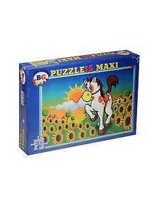 Пазлы 15 MAXI А4 Лошадка (Пз15_1553) (220х330мм) (3+) (Детское творчество) (BG) (коробка)