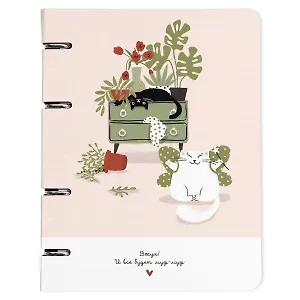 Тетрадь на кольцах в клетку Be Smart, "Mur-Mur. Вжух", 120 листов