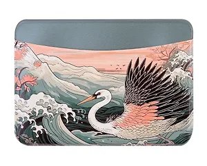 Чехол для карточек горизонтальный Япония Журавль на волнах (ДКГ2023-133)