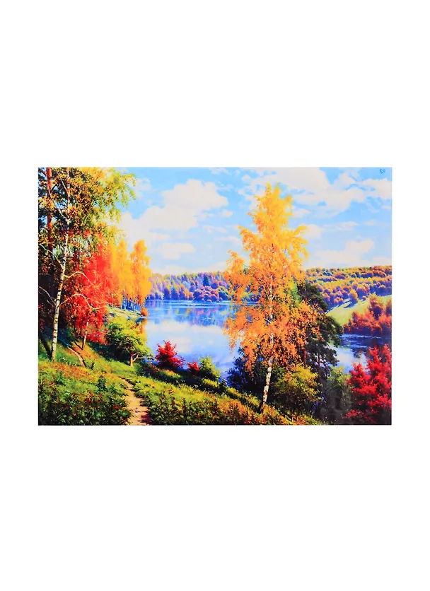 Алмазная мозаика Рус. Кол. Прищепа Осенний день (F4-016) (30x40см) (класс.) (квадр. стразы) (с подрамником) (полн. зап.) (32цв) (Рыжий Кот) (6+) (коробка) 2842689 — 1