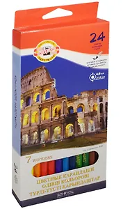 Карандаши цветные Koh-I-Noor, 7 Wonders, 24 цвета