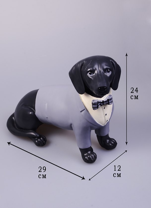 Фигурка полирезина Такса в костюме черно-белая (29x12x24) (44419) 2577350 — 1