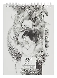 Скетчбук А4 60л "Малахитовые сны (Эксклюзив)" белый офсет, 100г/м2, тв.обложка, евроспираль