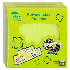 IDIGO Полимерная глина для запекания 58гр цв.желтый неон sm55808