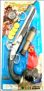 Пиратский игровой набор с пистолетом трубой и монетами (5609G) (3+) (блистер)