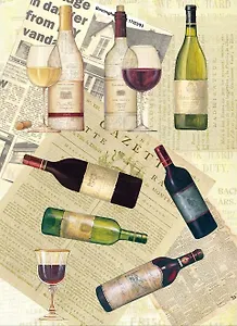 Декупажная карта Красное и белое (А4)