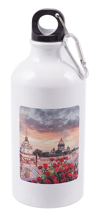 Бутылка с карабином СПб В Петербурге хочется потерять себя (металл) (500мл) (БМ2025-45) 3099360 — 1
