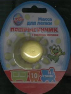Масса для лепки Попрыгунчик желтая с запахом лимона (480313) (10 гр) (блистер)