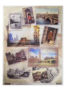 Рисовая бумага для декупажа Craft Premier Лондонский альбом (CP01709) (А3) (25г/м) (упаковка)