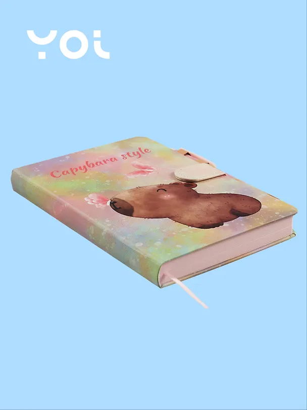Набор канцелярский Yoi, "Капибара с цветочком", книга для записей и ручка шариковая 2994105 — 3