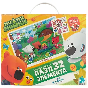 Пазл напольный ORIGAMI 32 эл. 67*49см "МиМиМишки: День рождения Лисички" 04364