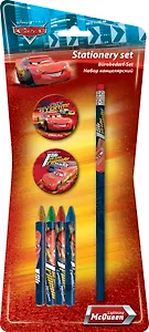 Набор канцелярский "Cars" (точилка, ластик, карандаш ч/г 2шт., карандаши пастельные 4цв) блистер, Disney