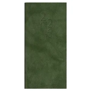 Еженедельник дат. 2026г. 64л 80х165 мм "Тиволи глосс" зеленый, кожзам, мягк.переплет, блинт.тиснение, офсет, справ.мат-лы, инд.уп