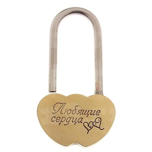 Замочек свадебный металл Любящие сердца (7х4) (494873) 2351214 — 1