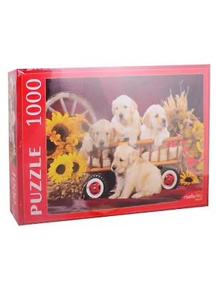 Пазл Щенки и подсолнухи Рыжий кот 1000 элементов КБ1000-7875 2794835