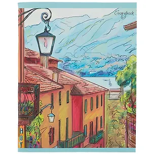 Тетрадь в клетку Unnika, "Акварельный город", 96 листов, в ассортименте 251262