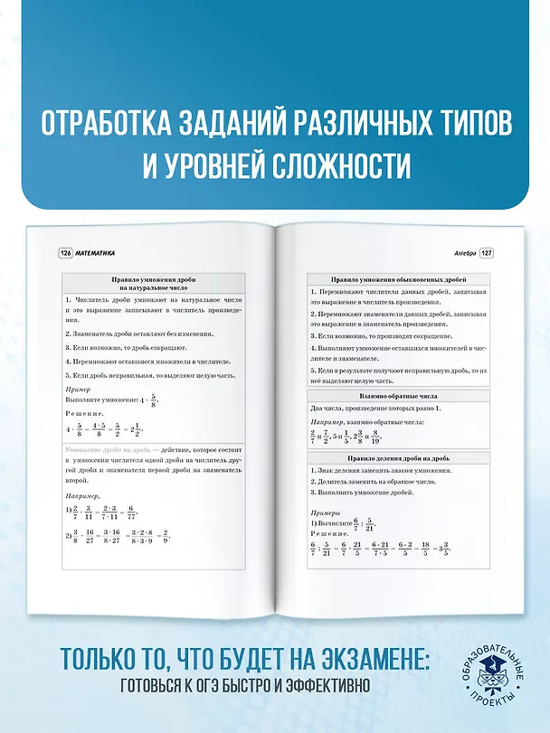 Книга ОГЭ. Русский язык и Математика. Полный курс в таблицах и схемах для подготовки к ОГЭ (Лев Слонимский, Ирина Текучева, Ирина Слонимская) — 7