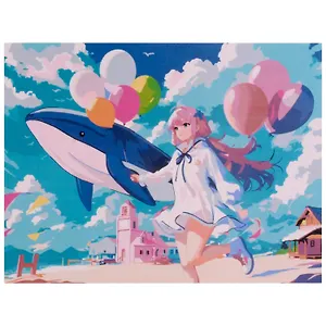 Холст с красками по номерам "Аниме. Летнее настроение", 30 х 40 см