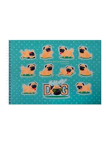 Альбом для рисования Unnika, "Милые мопсы", А4, 40 листов, на гребне