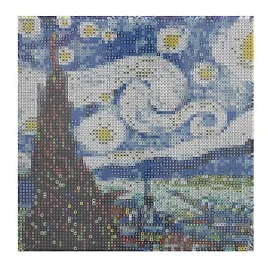 Алмазная мозаика (классическая) с подрамником, с полным заполнением, с квадратными стразами "Стиль Ван Гога", 20 х 20 см