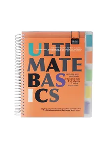 Тетрадь А4- 150л кл. "ULTIMATE BASICS" пласт.обложка, спираль, цв.разделители, справ.мат-л, ассорти, Альт