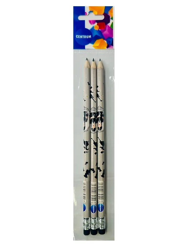 Карандаши чернографитные с ластиком «Уэнсдэй», Centrum, HB, 3 штуки 3047400 — 3