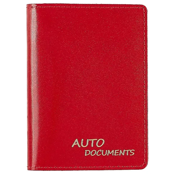 Обложка для автодокументов, красная, натуральная кожа 253732 — 1