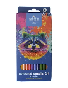 Карандаши цветные 24цв "Racoon" к/к, подвес, Koh-I-Noor