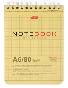 Блокнот А6 80л Office book тонир. блок, спираль, Hatber