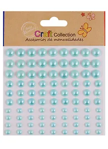 Полубусины жемчуг микс размеров, 90 шт, голубые