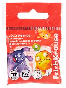 Ластики 02шт "Jolly Friends" инд.уп., ErichKrause